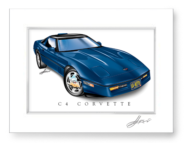 C4 Corvette Art Print-Matted - Image 4