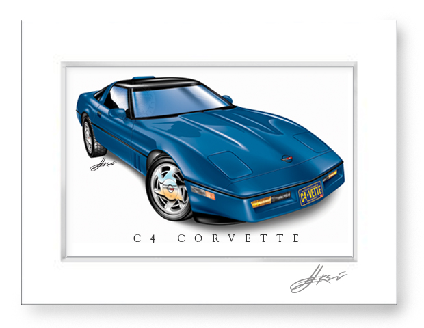 C4 Corvette Art Print-Matted - Image 5