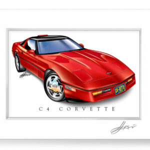 C4 Corvette Art Print-Matted