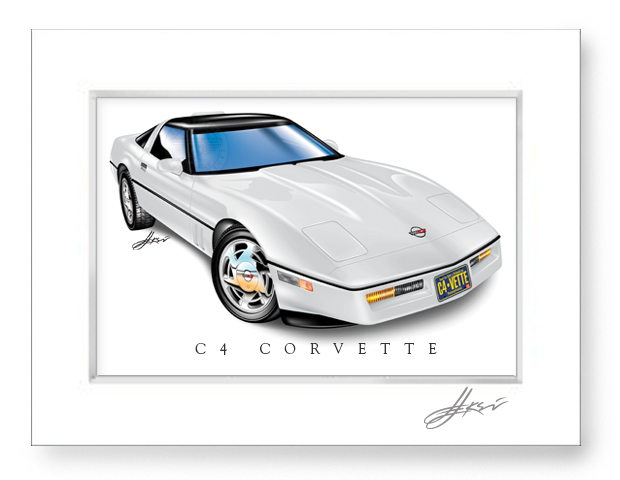 C4 Corvette Art Print-Matted - Image 8