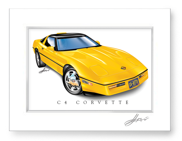 C4 Corvette Art Print-Matted - Image 7