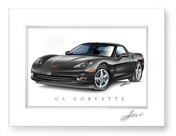 C6 Corvette Art Print-Matted - Image 2