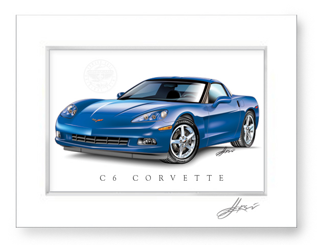 C6 Corvette Art Print-Matted - Image 3
