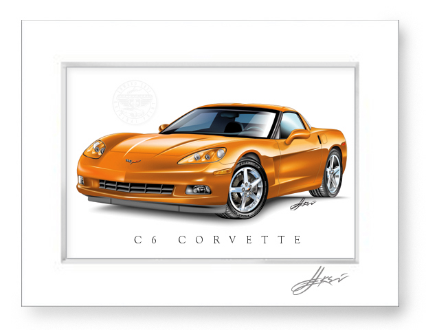 C6 Corvette Art Print-Matted - Image 4