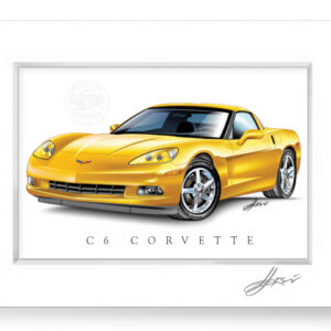 C6 Corvette Art Print-Matted