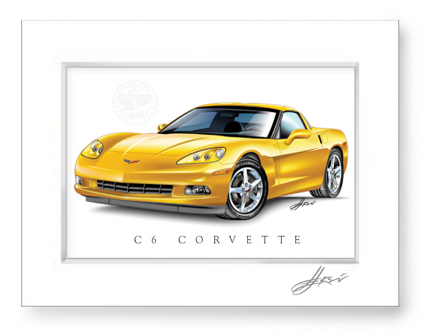 C6 Corvette Art Print-Matted