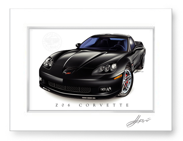 Z06 Corvette Art Print-Matted - Image 8