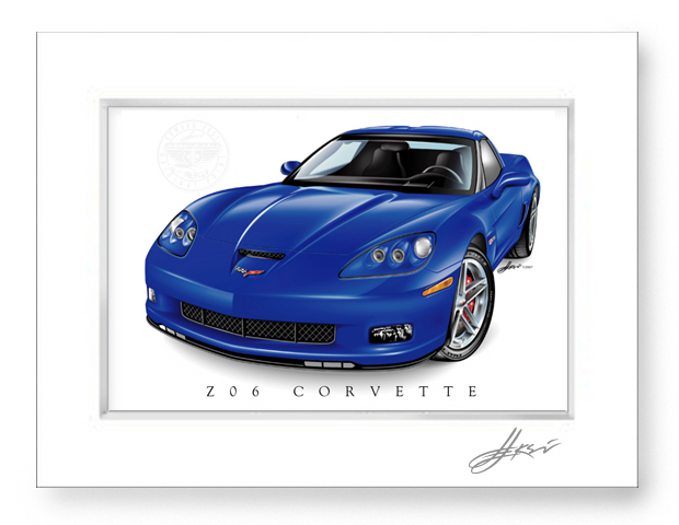 Z06 Corvette Art Print-Matted - Image 7