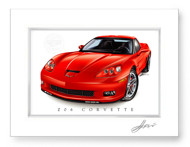 Z06 Corvette Art Print-Matted - Image 6
