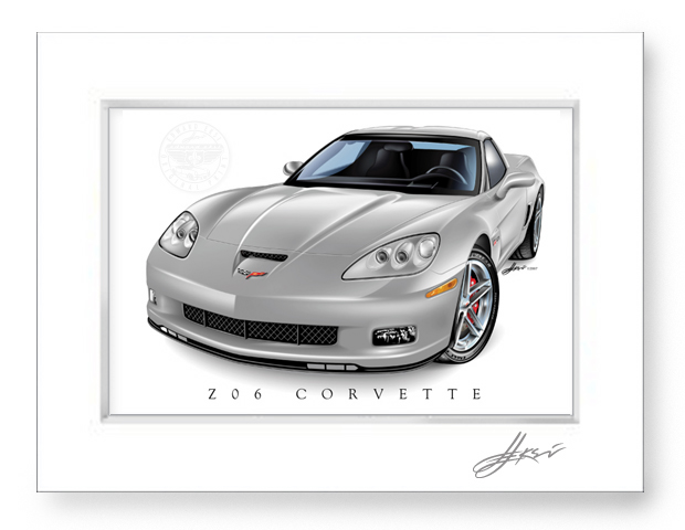 Z06 Corvette Art Print-Matted - Image 5