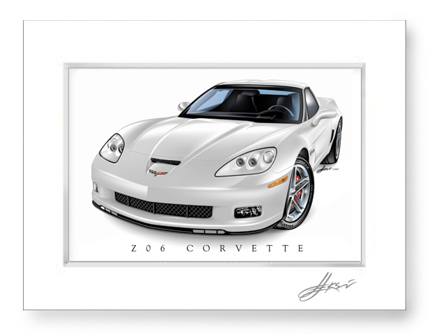 Z06 Corvette Art Print-Matted - Image 4