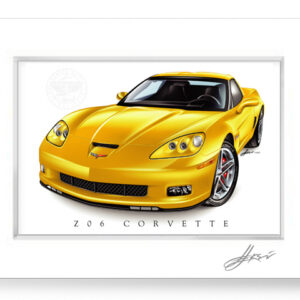 Z06 Corvette Art Print-Matted