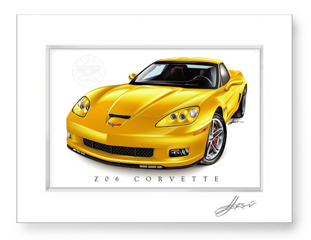 Z06 Corvette Art Print-Matted
